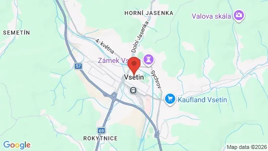 Apartments for rent i Vsetín - kort over placeringen