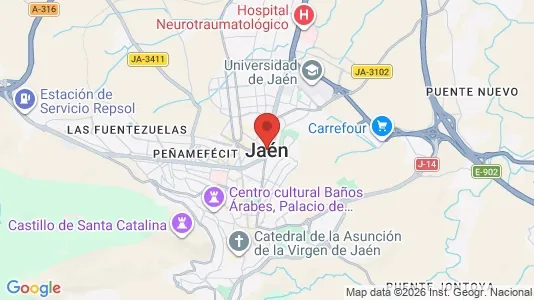Apartments for rent i Jaén - kort over placeringen
