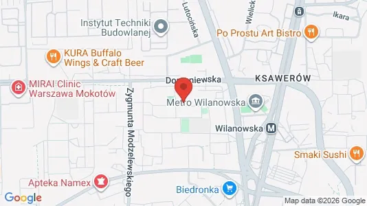 Apartments for rent i Warszawa Mokotów - kort over placeringen