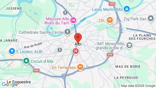 Apartments for rent i Albi - kort over placeringen