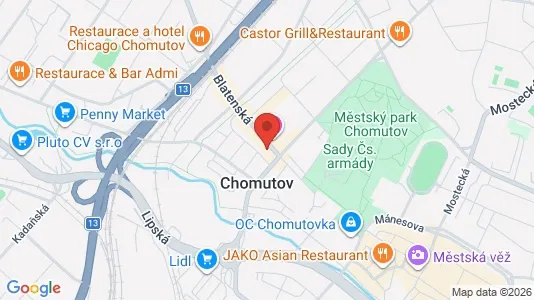 Apartments for rent i Chomutov - kort over placeringen
