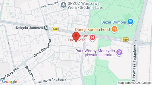 Apartments for rent i Warszawa Wola - kort over placeringen