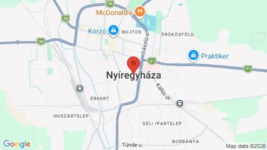 Houses for rent i Nyíregyházai - kort over placeringen