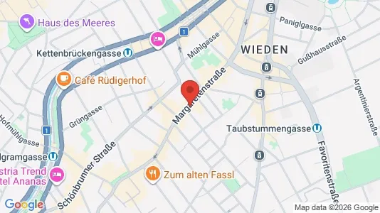 Apartments for rent i Wien Wieden - kort over placeringen