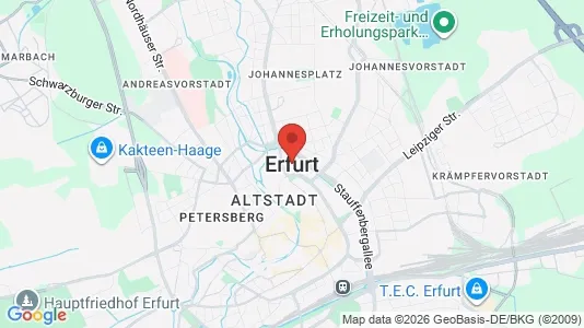 Apartments for rent i Erfurt - kort over placeringen