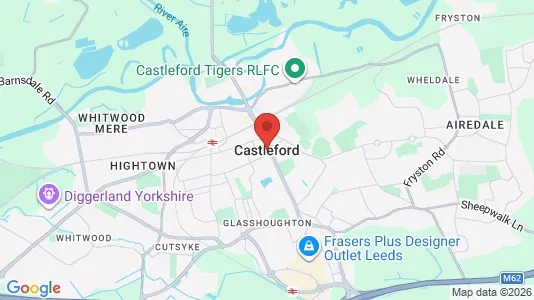 Houses for rent i Castleford - West Yorkshire - kort over placeringen