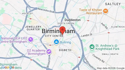 Houses for rent i Birmingham - West Midlands - kort over placeringen