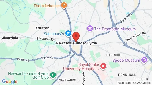Houses for rent i Newcastle - Staffordshire - kort over placeringen