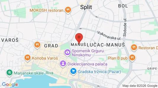 Apartments for rent i Split - kort over placeringen