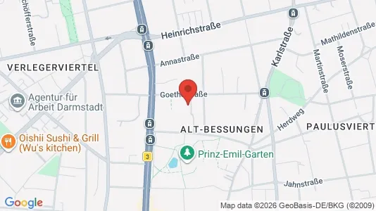 Apartments for rent i Darmstadt - kort over placeringen