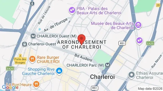 Apartments for rent i Charleroi - kort over placeringen