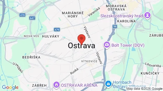 Apartments for rent i Ostrava-město - kort over placeringen