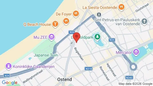 Apartments for rent i Oostende - kort over placeringen