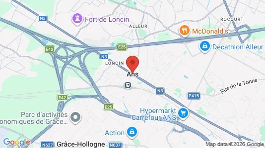 Apartments for rent i Ans - kort over placeringen