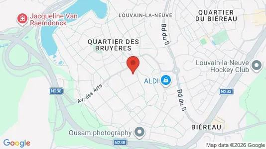 Apartments for rent i Ottignies-Louvain-la-Neuve - kort over placeringen