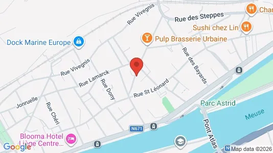 Apartments for rent i Luik - kort over placeringen