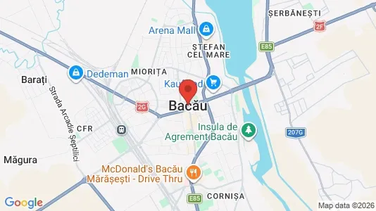 Apartments for rent i Bacău - kort over placeringen