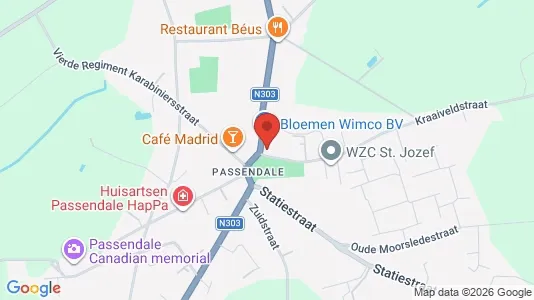 Apartments for rent i Zonnebeke - kort over placeringen