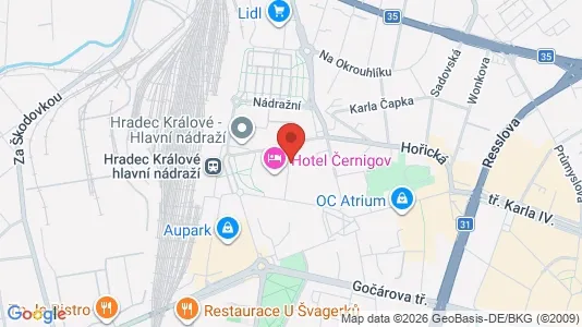 Apartments for rent i Hradec Králové - kort over placeringen
