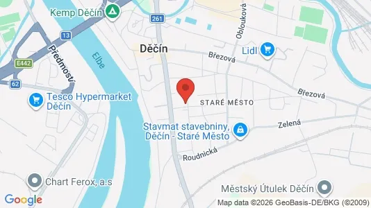 Apartments for rent i Děčín - kort over placeringen