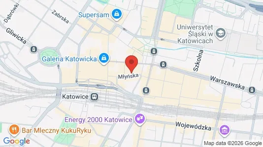 Rooms for rent i Katowice - kort over placeringen