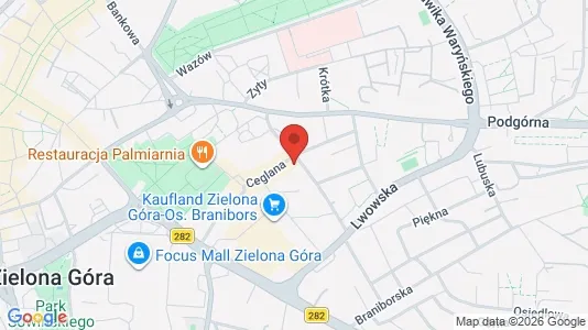 Apartments for rent i Zielona Góra - kort over placeringen