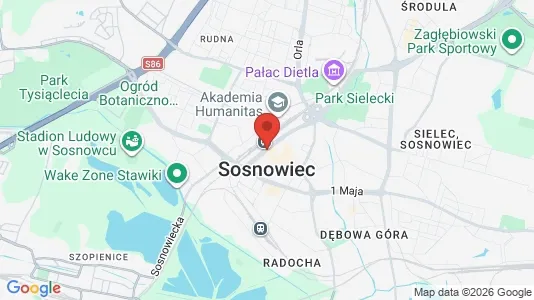 Rooms for rent i Sosnowiec - kort over placeringen