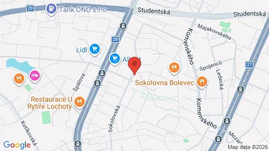Apartments for rent i Plzeň-město - kort over placeringen