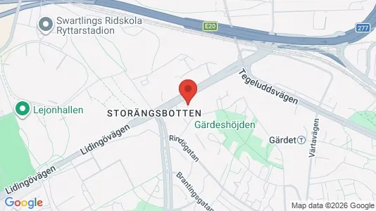 Rooms for rent i Gärdet/Djurgården - kort over placeringen