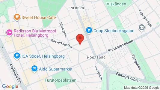Apartments for rent i Helsingborg - kort over placeringen