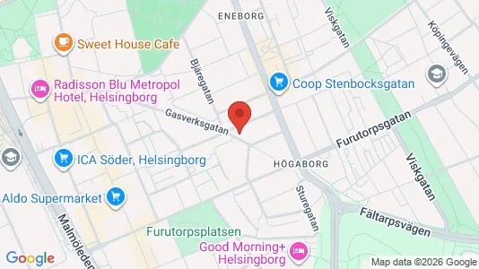 Apartments for rent i Helsingborg - kort over placeringen