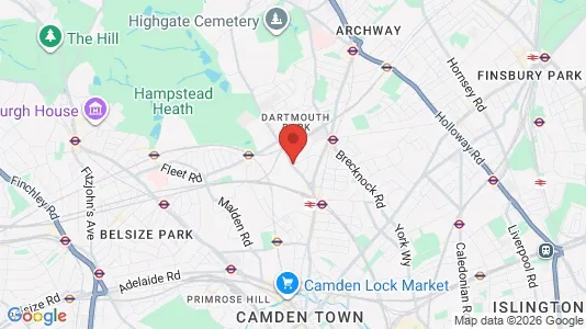 Apartments for rent i London NW5 - kort over placeringen