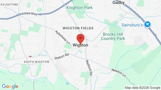 Rooms for rent i Wigston - Leicestershire - kort over placeringen