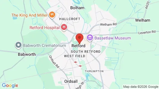 Apartments for rent i Retford - Nottinghamshire - kort over placeringen