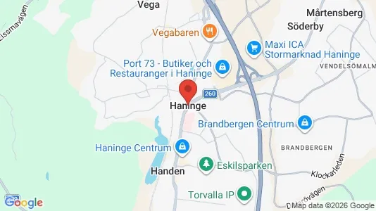 Rooms for rent i Haninge - kort over placeringen