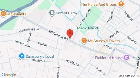 Apartments for rent i Derby - Derbyshire - kort over placeringen