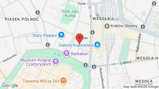 Rooms for rent i Kraków Śródmieście - kort over placeringen
