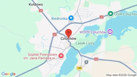 Apartments for rent i Człuchowski - kort over placeringen