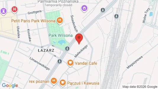 Rooms for rent i Poznań - kort over placeringen