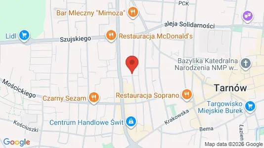 Apartments for rent i Tarnów - kort over placeringen