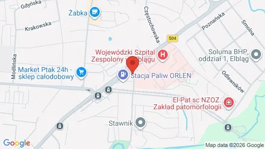 Apartments for rent i Elbląg - kort over placeringen