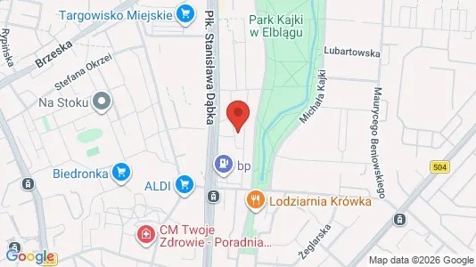 Apartments for rent i Elbląg - kort over placeringen