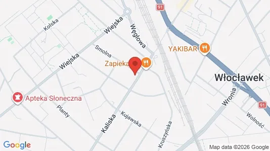 Apartments for rent i Włocławek - kort over placeringen