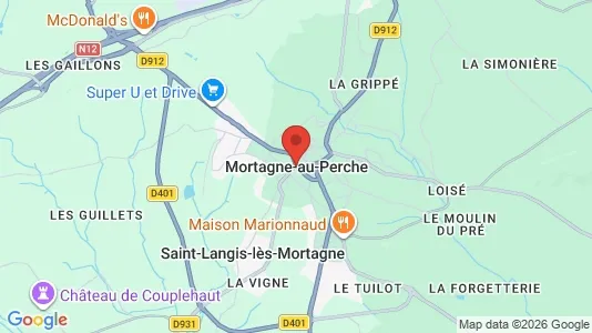 Apartments for rent i Mortagne-au-Perche - kort over placeringen
