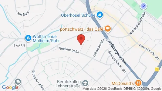 Apartments for rent i Mülheim an der Ruhr - kort over placeringen