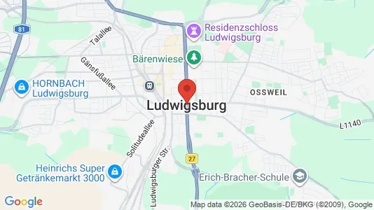 Apartments for rent i Ludwigsburg - kort over placeringen