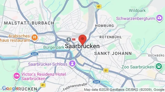 Apartments for rent i Saarbrücken - kort over placeringen