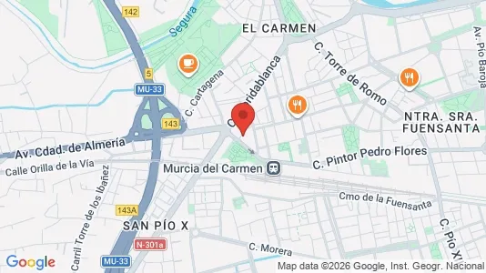 Apartments for rent i Murcia - kort over placeringen
