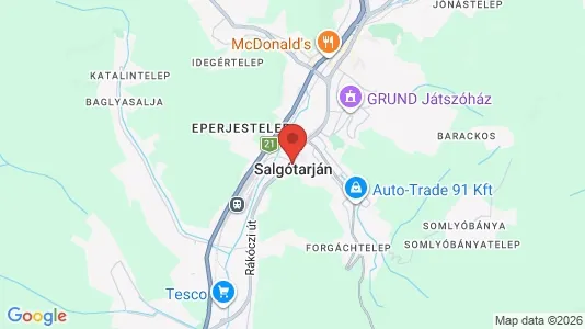 Apartments for rent i Salgótarjáni - kort over placeringen