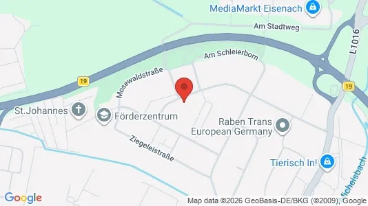 Apartments for rent i Eisenach - kort over placeringen